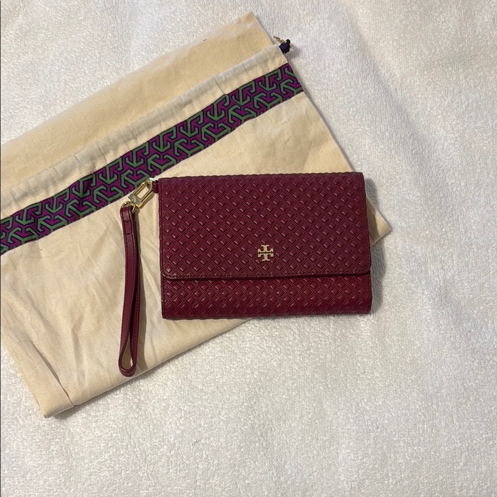 Tory Burch Red Quilted Clutch